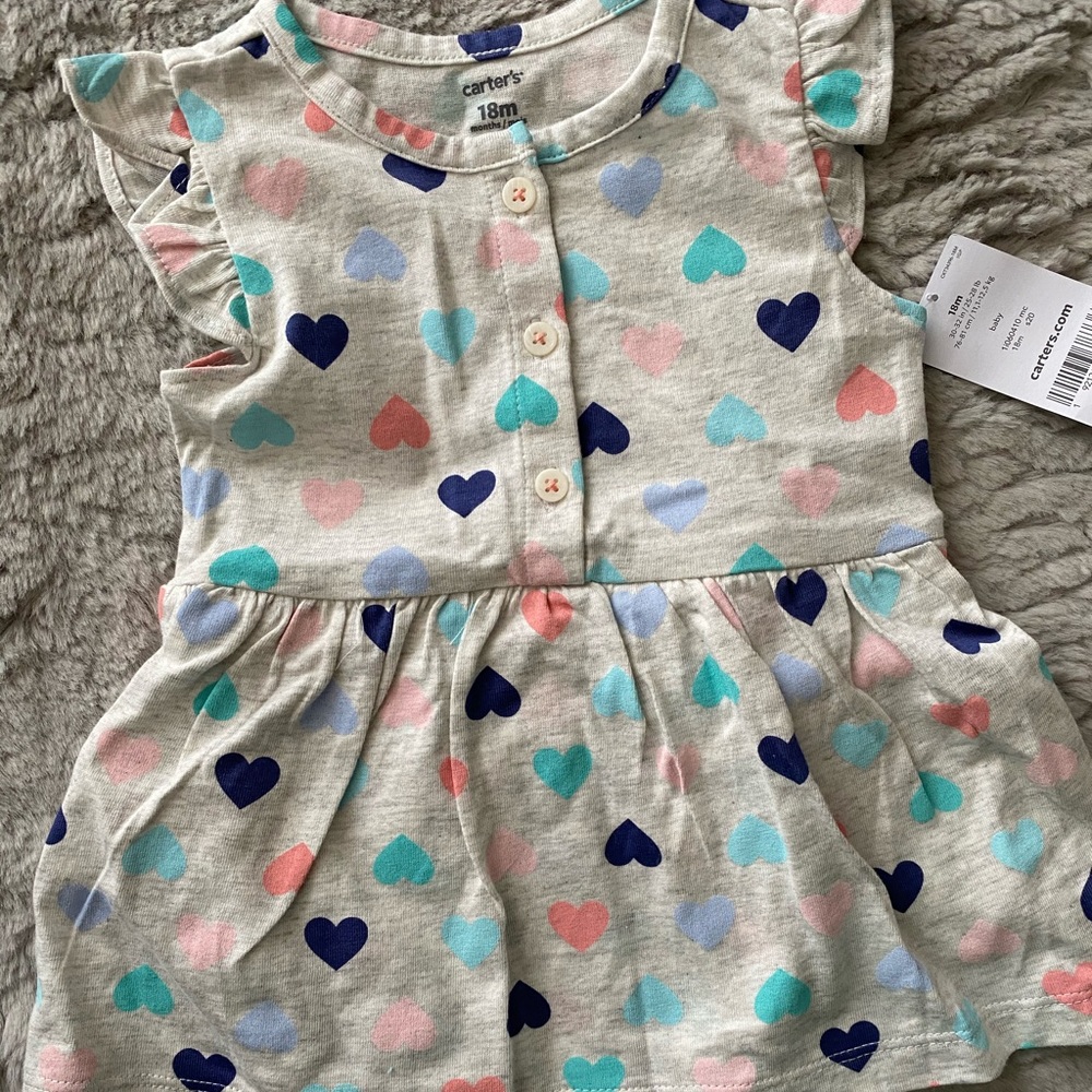 NEW Carter's colored heart summer dress